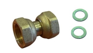 Dwuzłączka 1/2" z obrotowymi nakrętkami