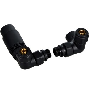 Zestaw termostatyczny osiowy GOSHE czarny mat pex16 LEWY