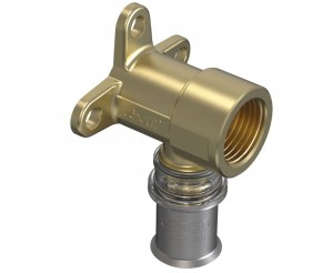 Kolano zaprasowywane ścienne WAVIN Tigris M5, 16 mm x 1/2" wieszak