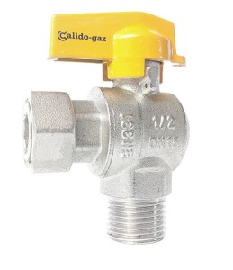 Zawór kulowy gazowy kątowy 1/2"CALIDO  