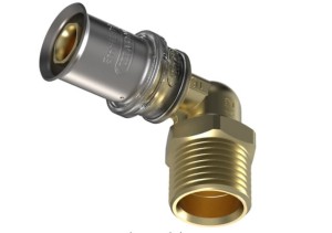 Kolano zaprasowywane WAVIN Tigris M5, 20 mm x 1/2" gwint zewnętrzny 