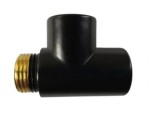 Trójnik do grzejnika łazienkowego 1/2" czarny