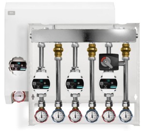 Grupa pompowa DURO SYSTEM 2x CO + zawór 3-drogowy, 3 sekcje, 25/60