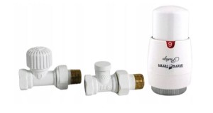 ZESTAW zaworów prosty ELEGANT biały 