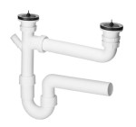 Syfon zlew podwójny z odpływem pralkowym VIEGA 329174