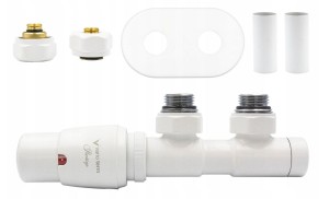 Zawór termostatyczny TWINS lewy biały ALL IN ONE Pex