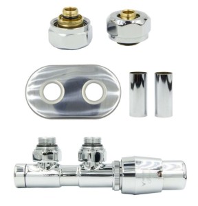 Zawór termostatyczny TWINS prawy chrom PEX All in One