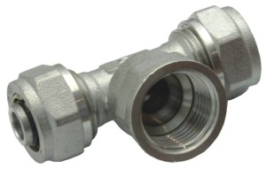 Trójnik skręcany pex nakrętny 16x1/2" gw