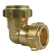 Kolano miedziane skręcane Conex 22x22 dwustronne