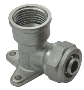 Kolano skręcane pex nakrętne 16x1/2 gw z uchwytem