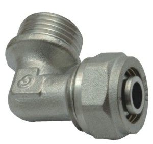 Kolano skręcane pex wkrętne 16x1/2 gz