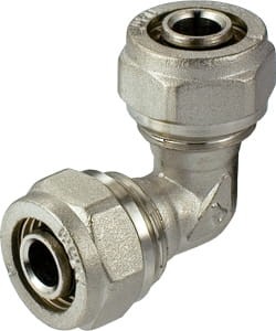 Kolano skręcane pex dwustronne 16x16